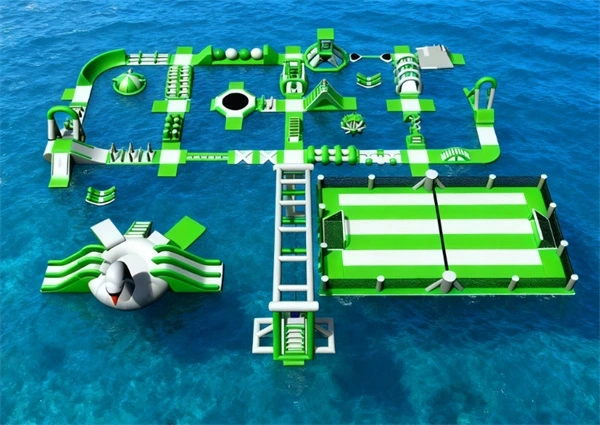 commercial custom inflatable water park layout