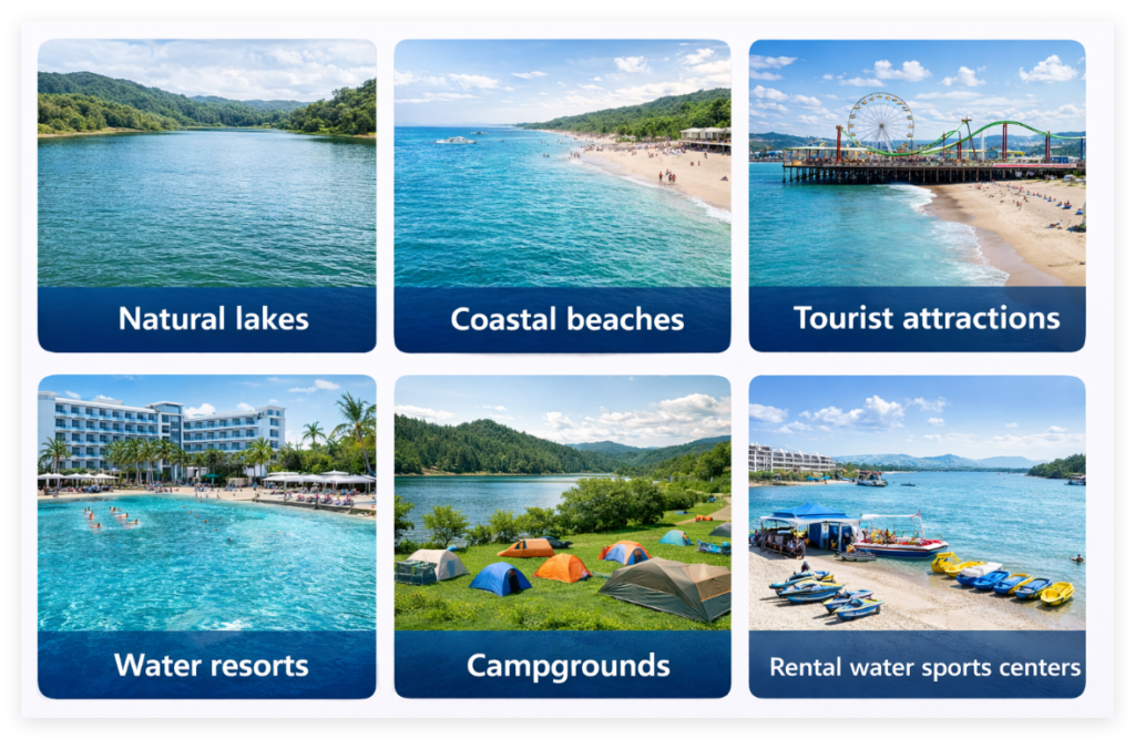 Locations for an Inflatable Water Park