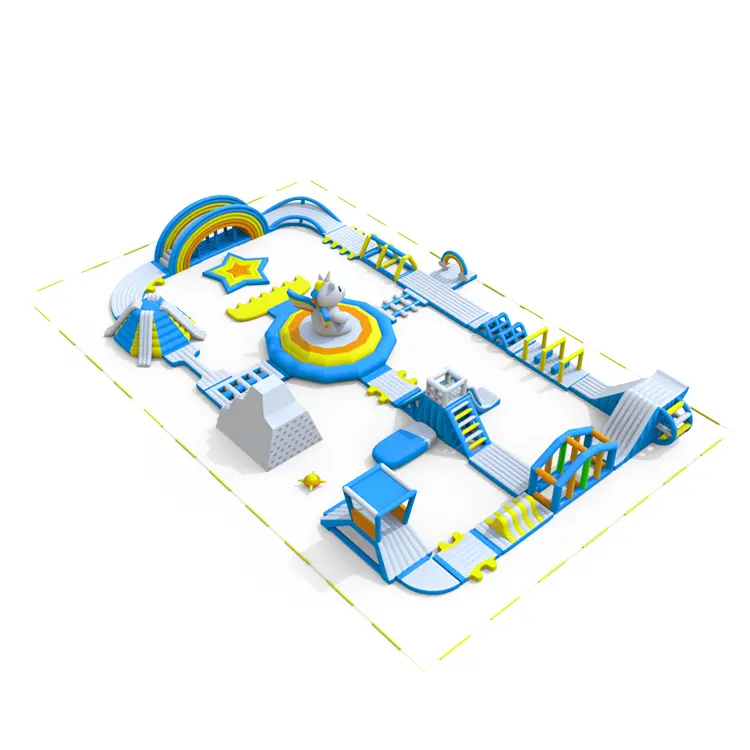 40m × 25m Giant Unicorn Theme Inflatable Water Park | Commercial Rainbow Obstacle Course for Resorts - Image 3