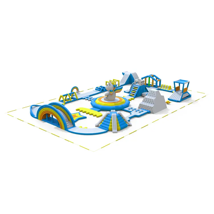 40m × 25m Giant Unicorn Theme Inflatable Water Park | Commercial Rainbow Obstacle Course for Resorts - Image 2