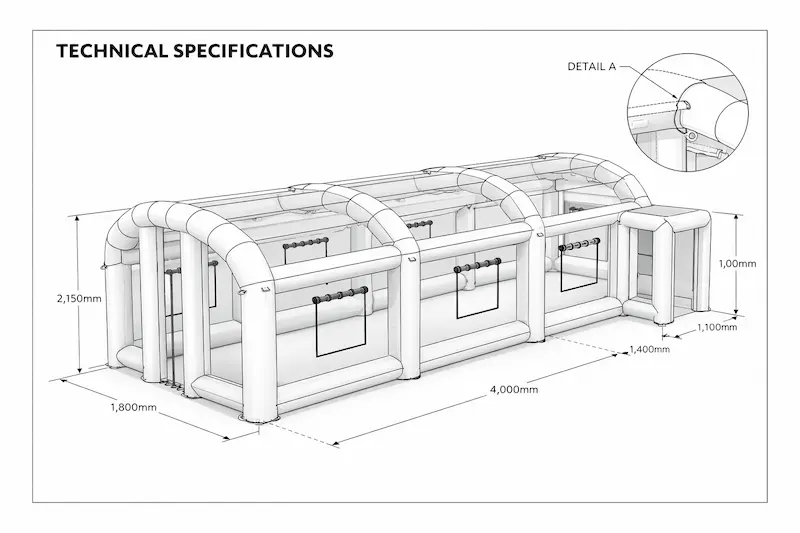 airtight inflatable tent structure