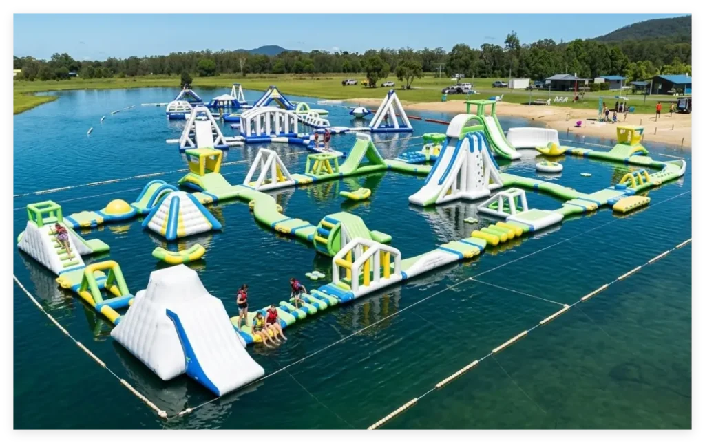 Lake inflatable water parks