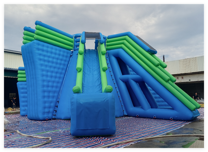 Commercial Giant Inflatable 3-in-1 Combo: Climbing Wall, Freefall Jump, and Water Slide - Image 2