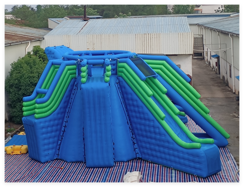 Commercial Giant Inflatable 3-in-1 Combo: Climbing Wall, Freefall Jump, and Water Slide - Image 3