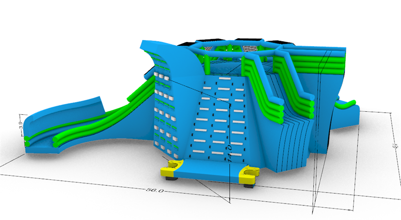 Commercial Giant Inflatable 3-in-1 Combo: Climbing Wall, Freefall Jump, and Water Slide - Image 4