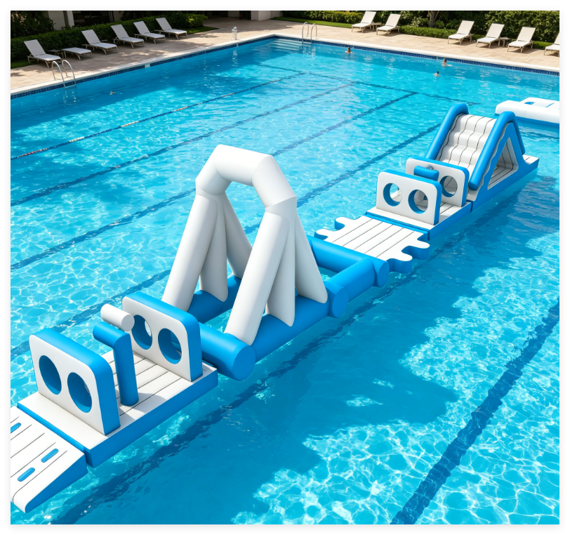 Pool Fun Sealed Modular Obstacle Courses | Commercial Inflatable Pool Obstacle Course for Water Parks - Image 2