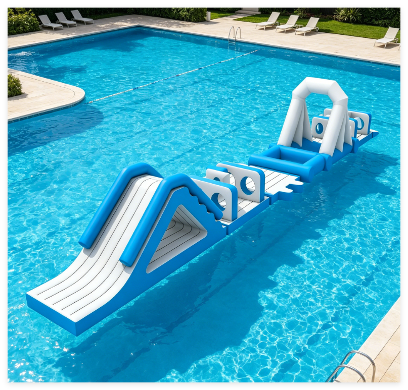 Pool Fun Sealed Modular Obstacle Courses | Commercial Inflatable Pool Obstacle Course for Water Parks - Image 3
