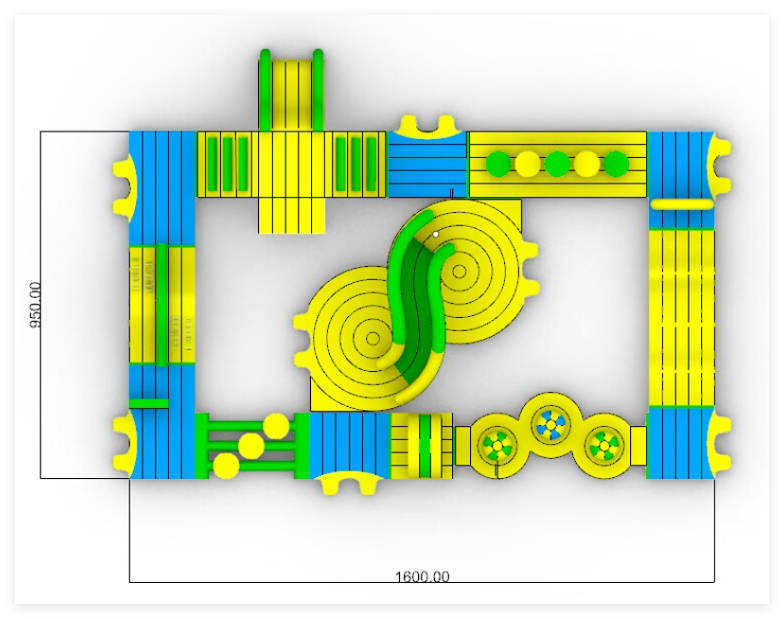 Commercial Grade Kids Inflatable Water Park – 16x9.5m Floating Aqua Obstacle Course for Resorts & Pools - Image 2