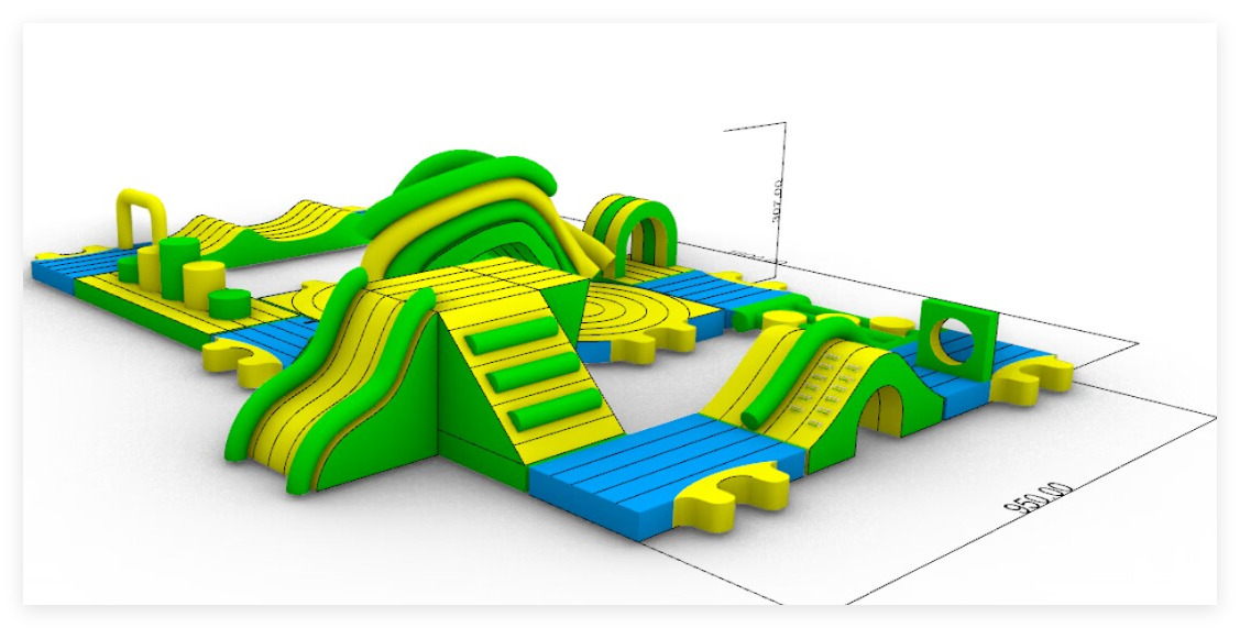Commercial Grade Kids Inflatable Water Park – 16x9.5m Floating Aqua Obstacle Course for Resorts & Pools - Image 4