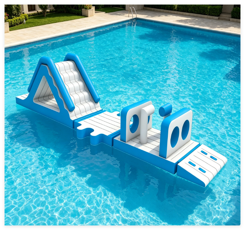 Inflatable Pool Obstacle Course – Commercial Water Park Floating Challenge Game - Image 2