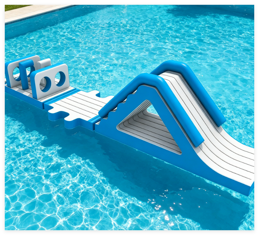 Inflatable Pool Obstacle Course – Commercial Water Park Floating Challenge Game - Image 3