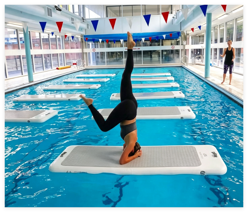 Custom Inflatable Water Yoga Mat Floating Fitness Board - Image 5