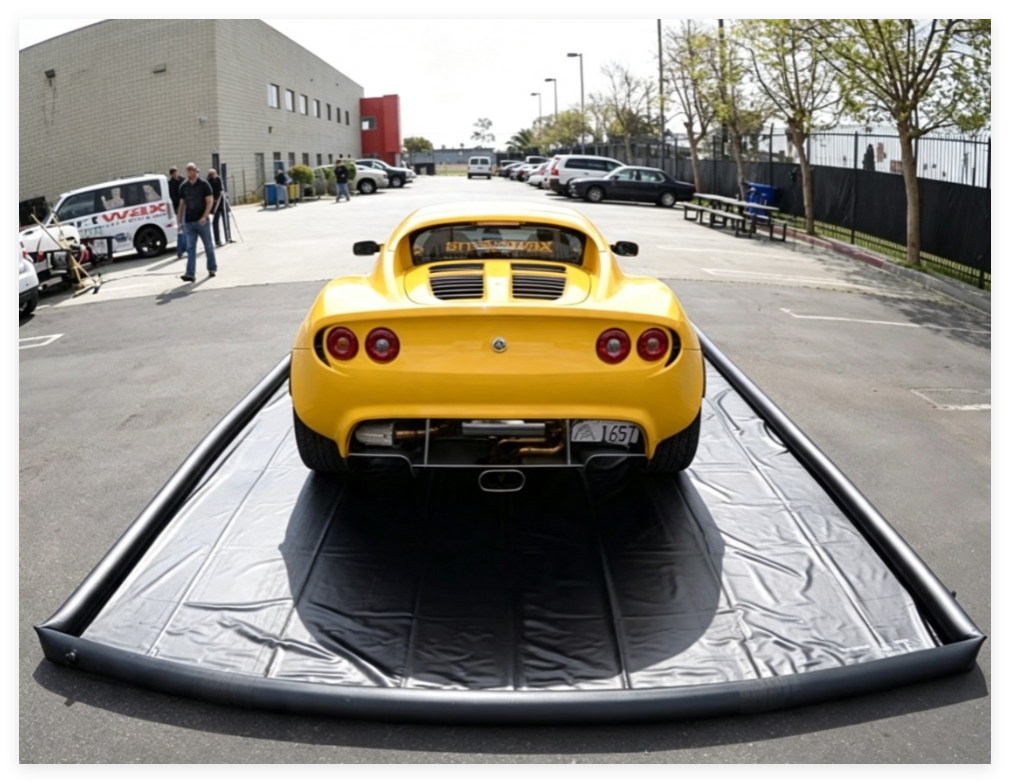 inflatable car wash mat portable water containment